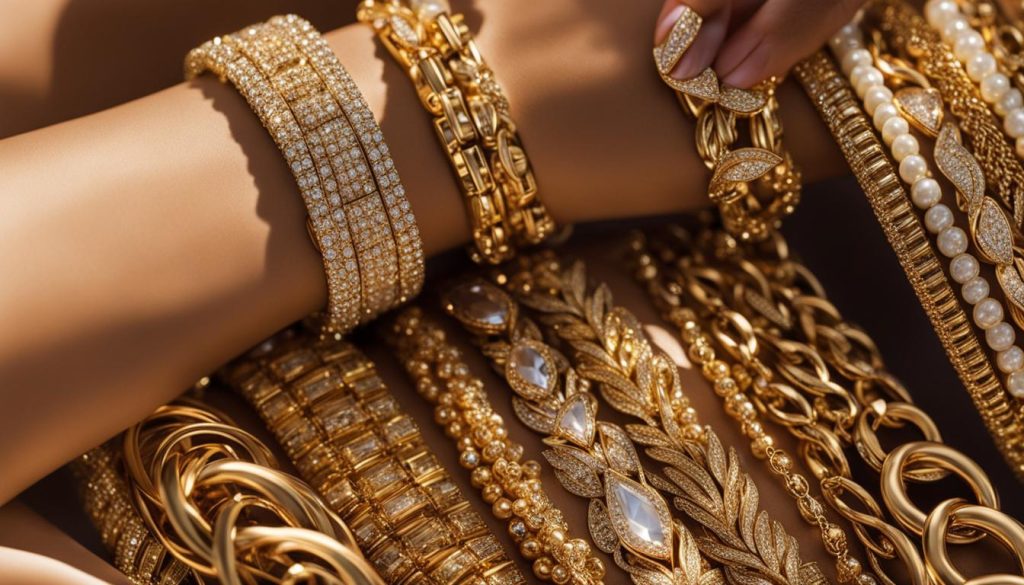 Kim Kardashian's gold bracelets