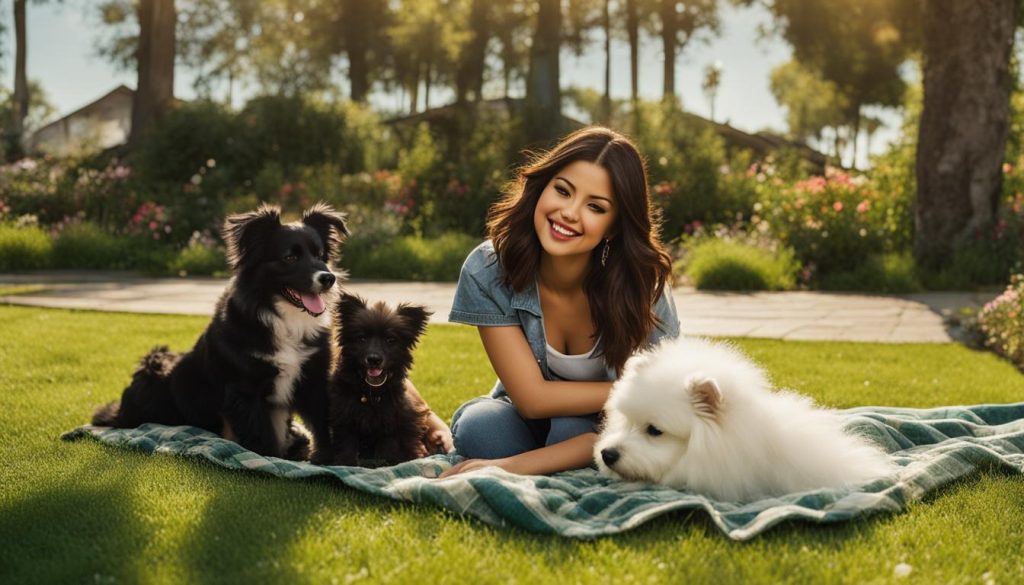 Selena Gomez and her dogs Winnie and Daisy