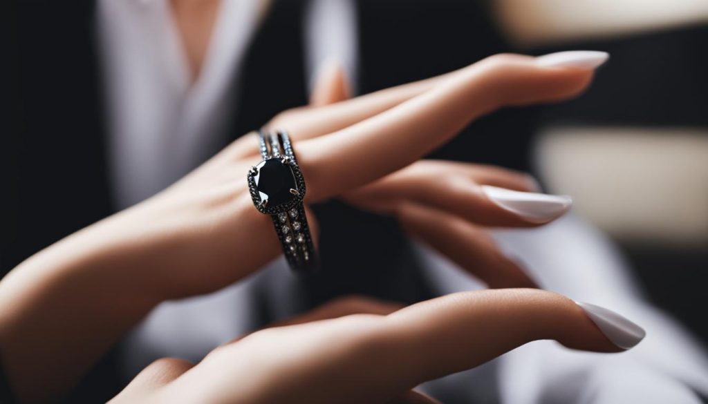 What does it mean when a woman wears a black wedding band